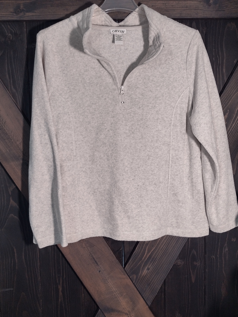 Orvis Women’s Cream Color Quarter-Zip Turtleneck Pullover